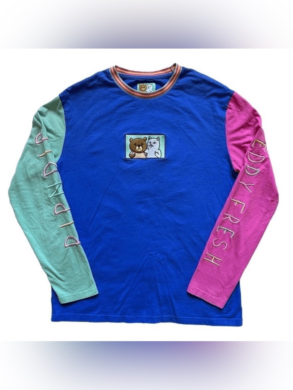 Teddy Fresh x RIPNDIP Colorblock Long Sleeve Tee